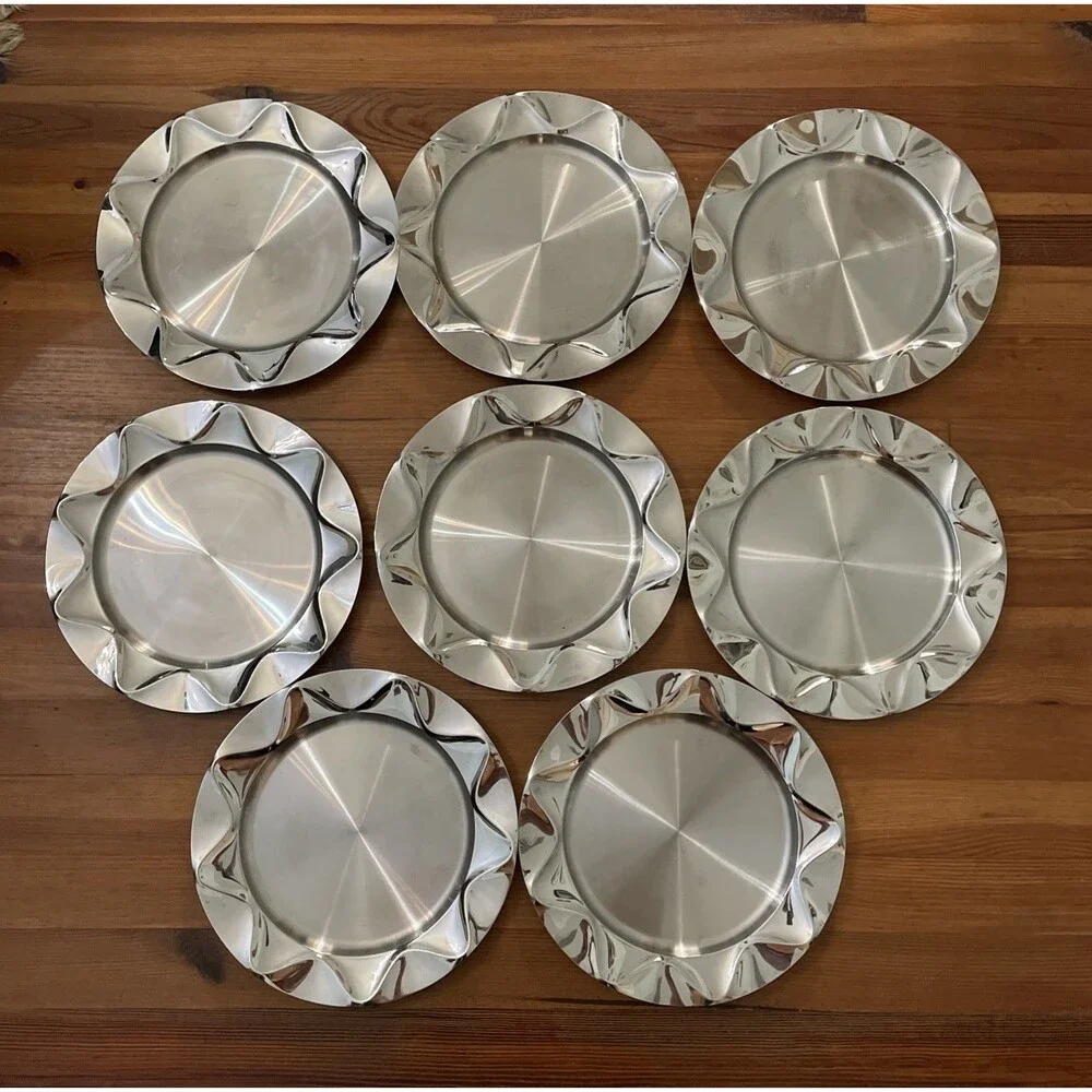 Dansk Origami Talc 13.5” Stainless Charger Plate Vintage Discontinued